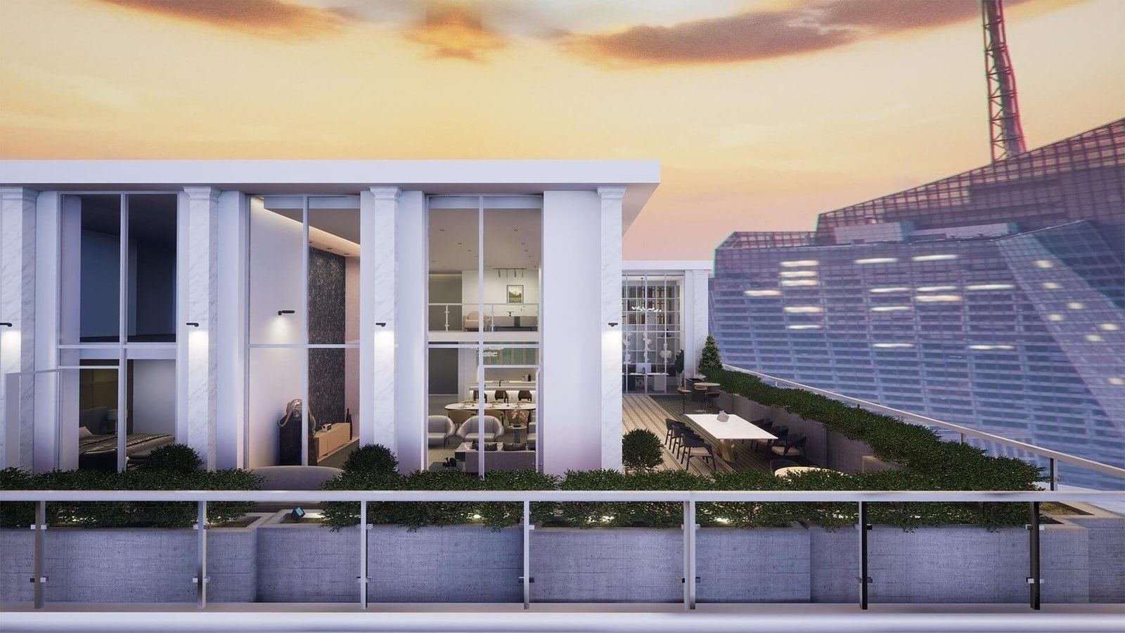 Manhattan Penthouse virtual production standing set — angle 13 on the L.A. & ABQ Castle Studios stage