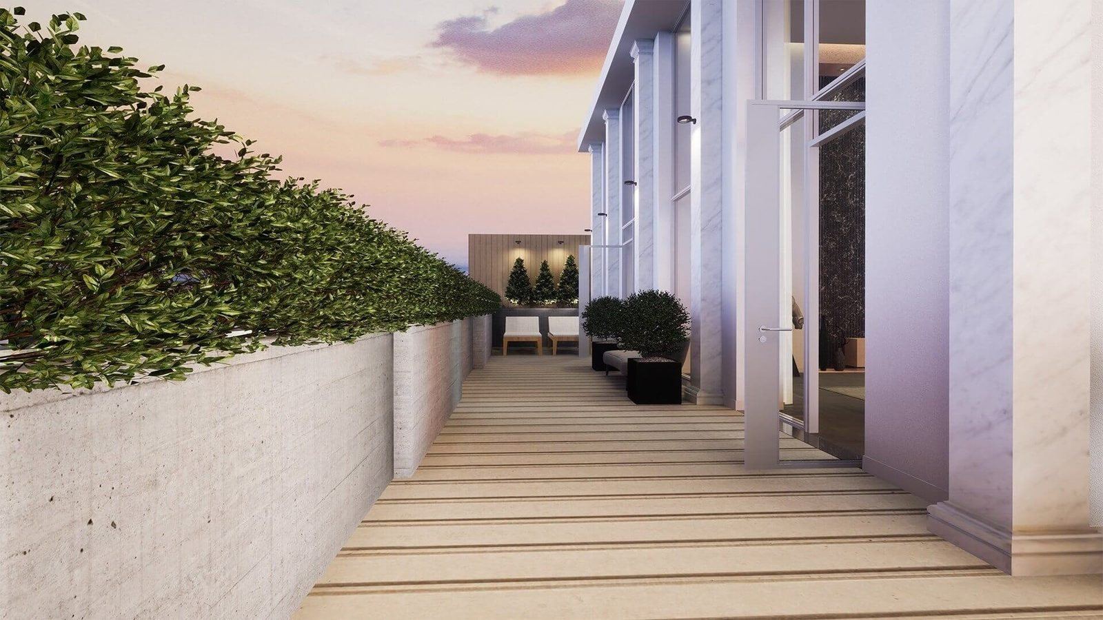 Manhattan Penthouse virtual production standing set — angle 9 on the L.A. & ABQ Castle Studios stage