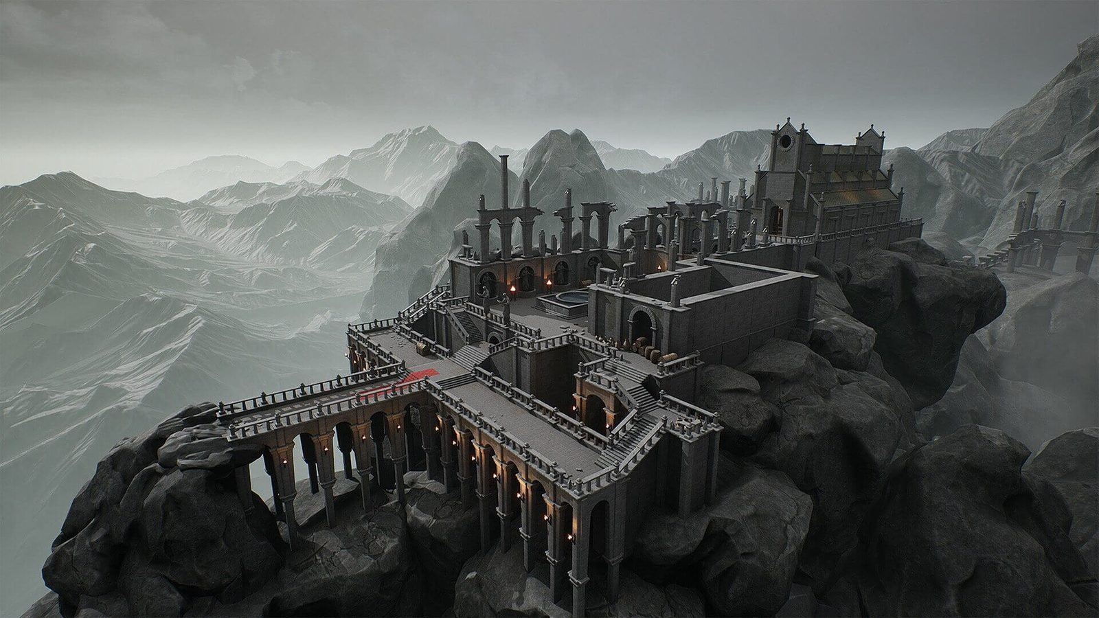 Medieval Castle virtual production standing set — angle 6 on the L.A. & ABQ Castle Studios stage
