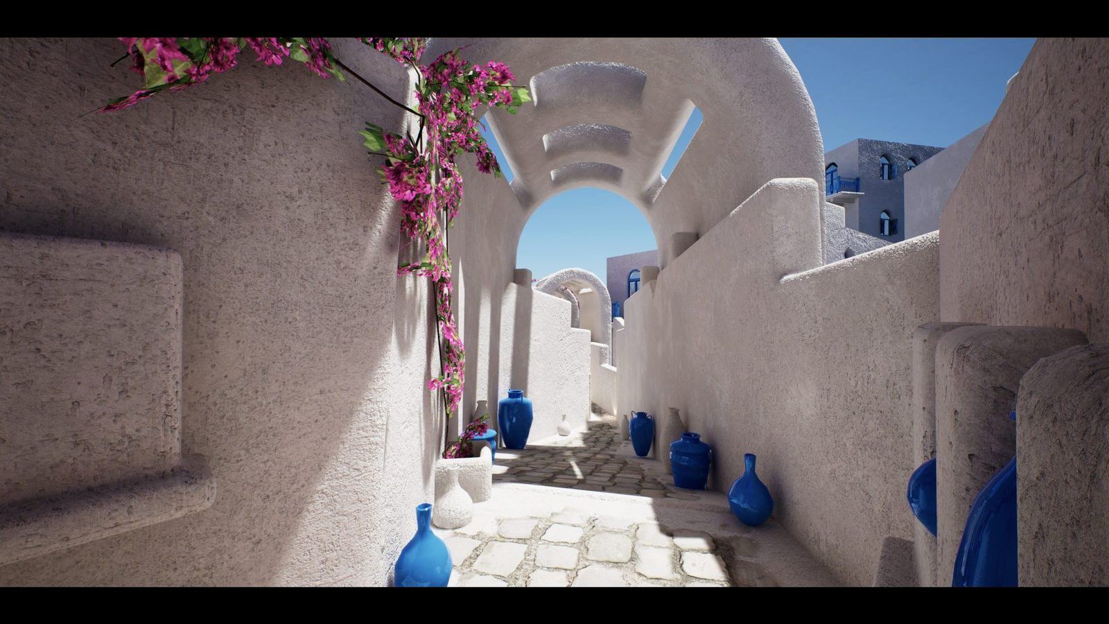 Mediterranean virtual production standing set — angle 6 on the L.A. & ABQ Castle Studios stage