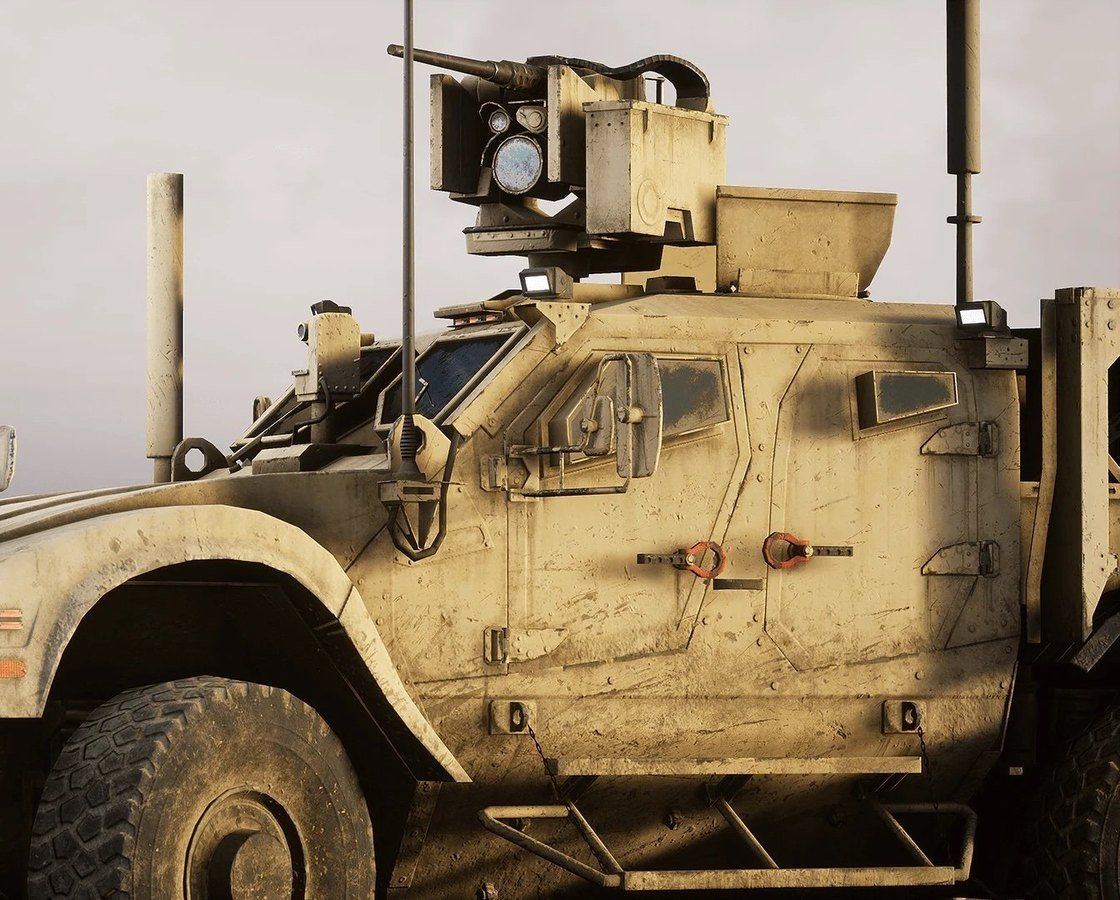Military Vehicles virtual production standing set — angle 107 on the L.A. & ABQ Castle Studios stage