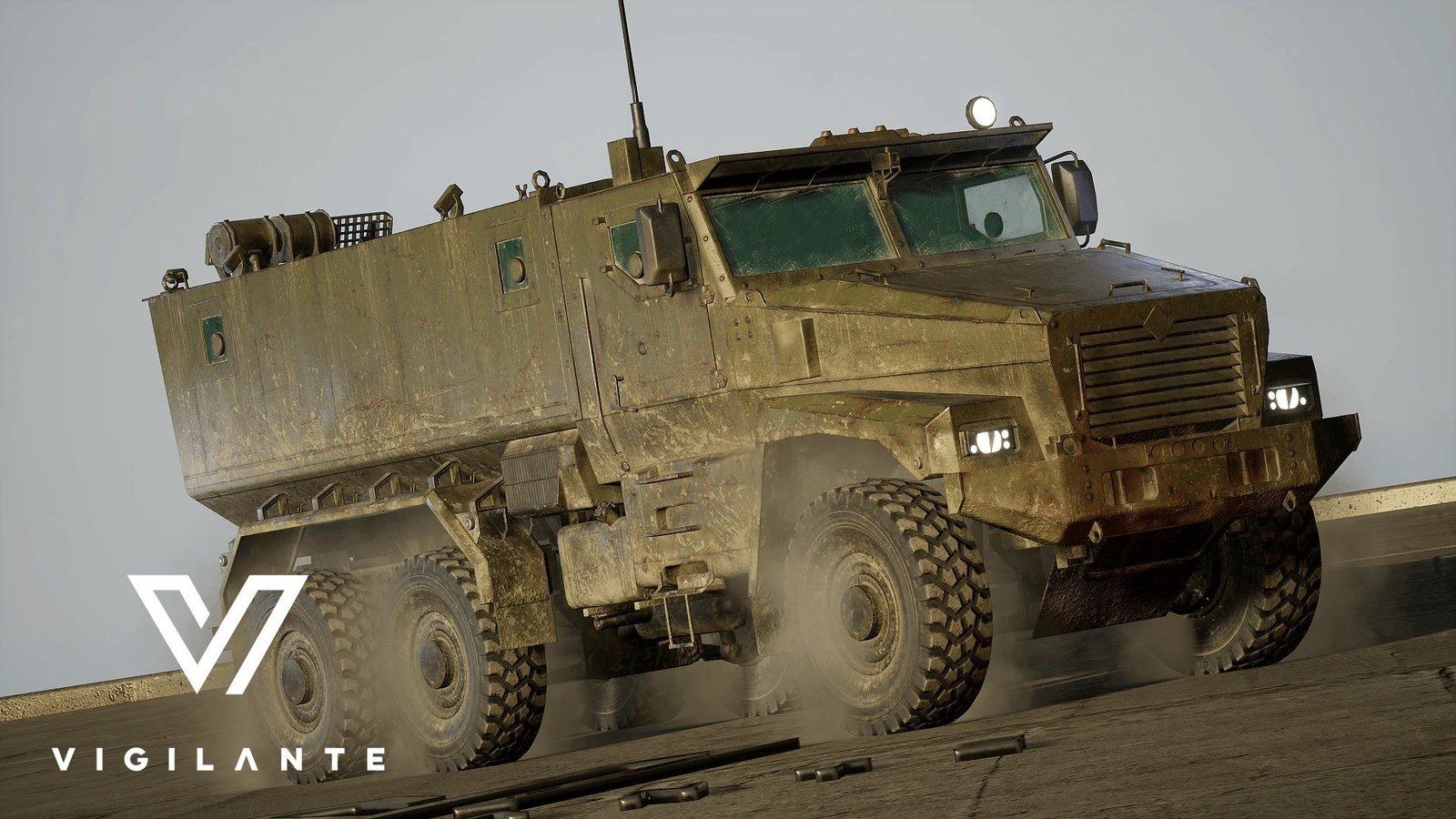 Military Vehicles virtual production standing set — angle 125 on the L.A. & ABQ Castle Studios stage