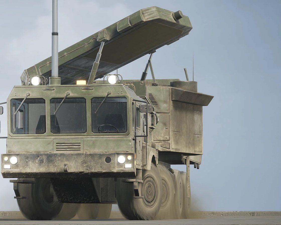 Military Vehicles virtual production standing set — angle 25 on the L.A. & ABQ Castle Studios stage