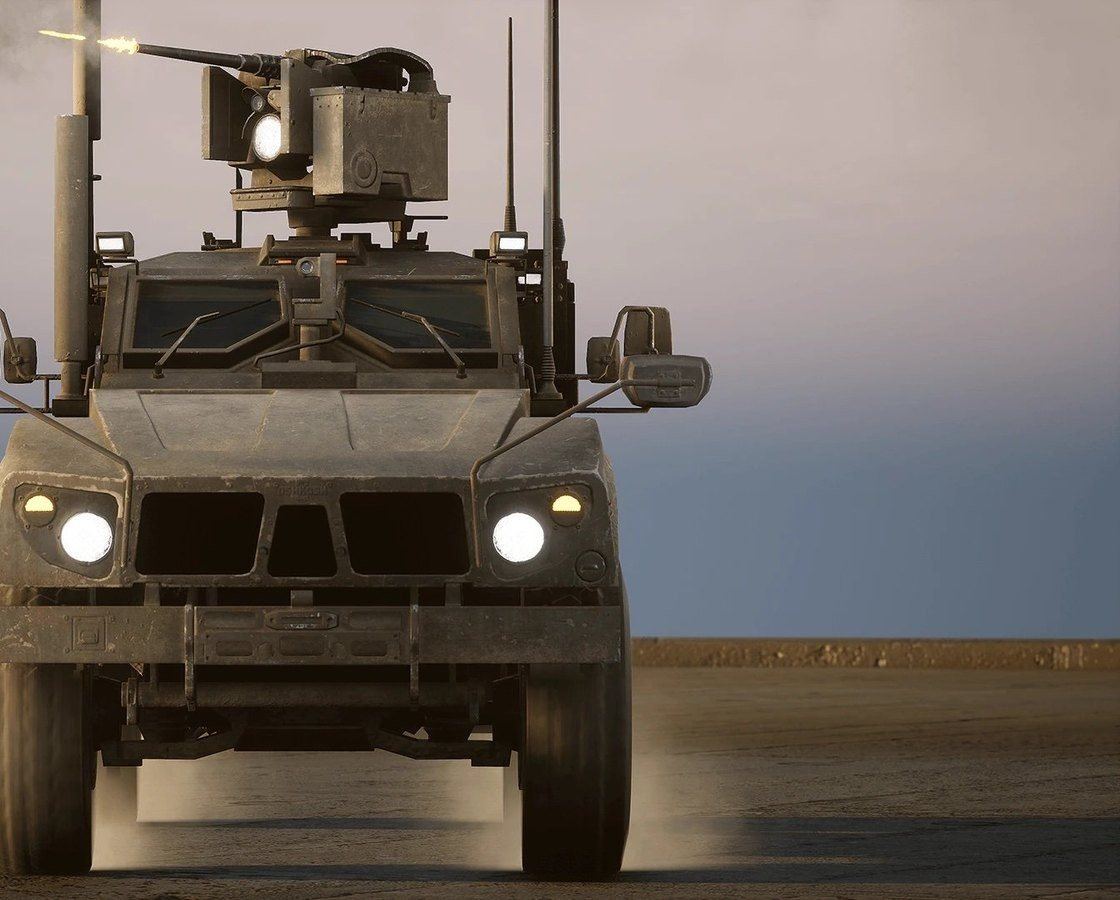 Military Vehicles virtual production standing set — angle 41 on the L.A. & ABQ Castle Studios stage