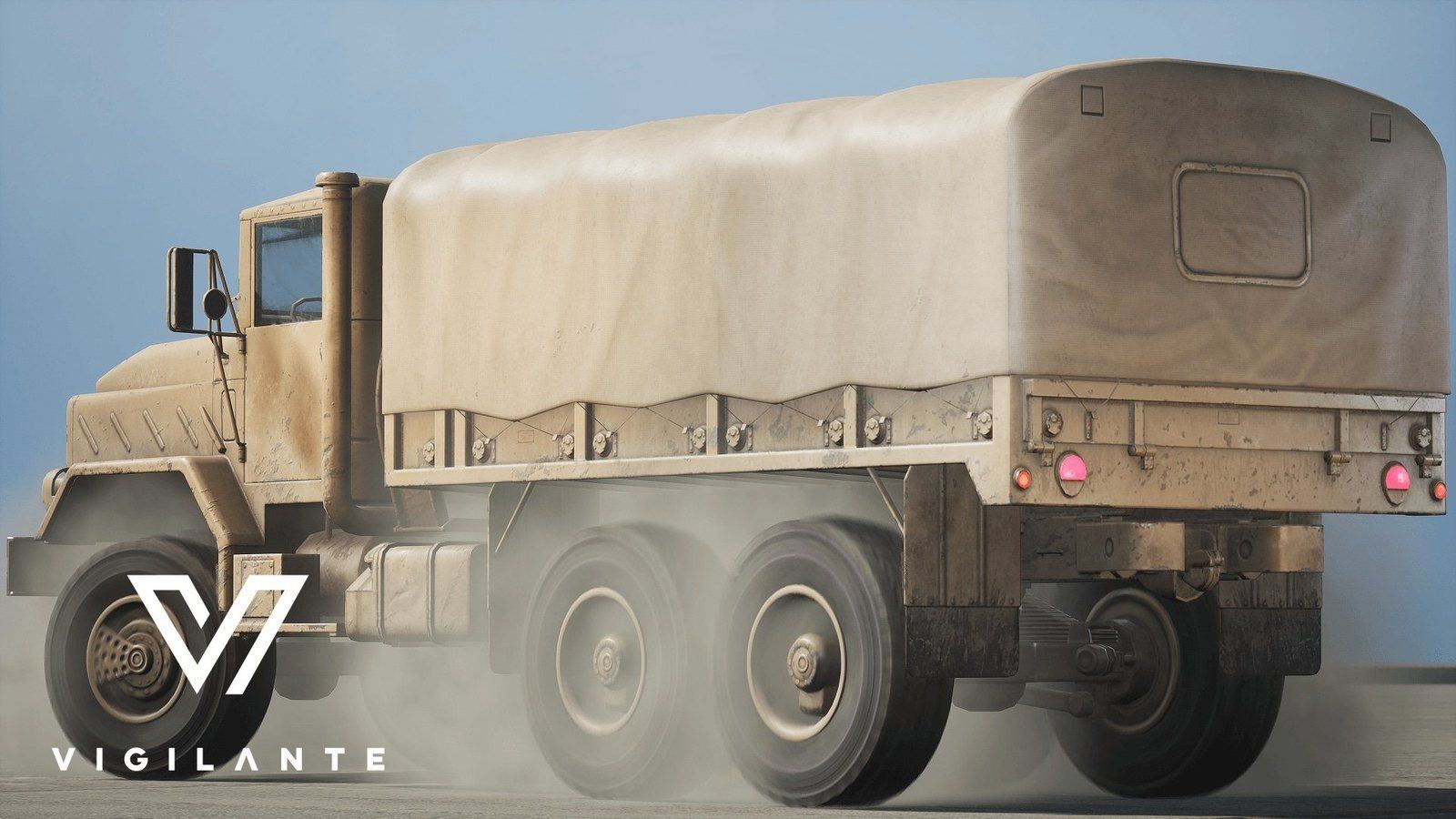 Military Vehicles virtual production standing set — angle 45 on the L.A. & ABQ Castle Studios stage