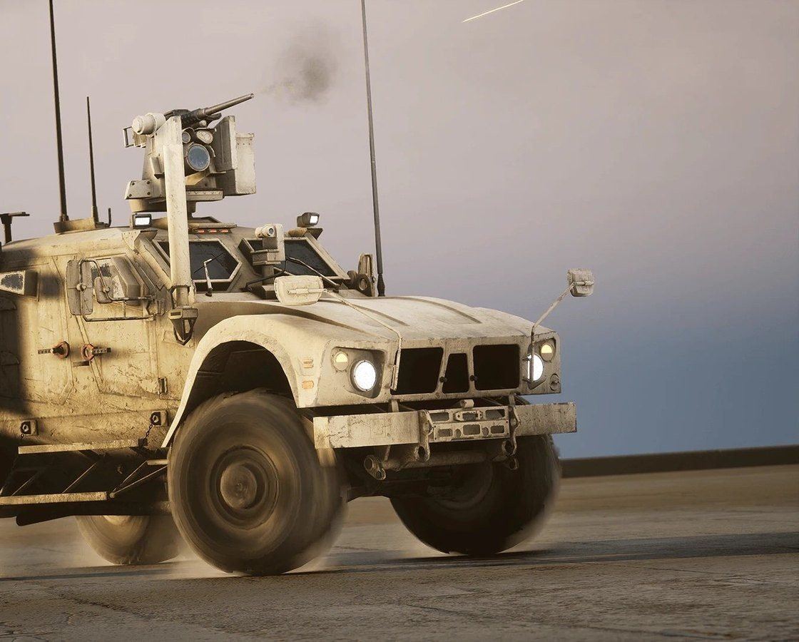 Military Vehicles virtual production standing set — angle 53 on the L.A. & ABQ Castle Studios stage
