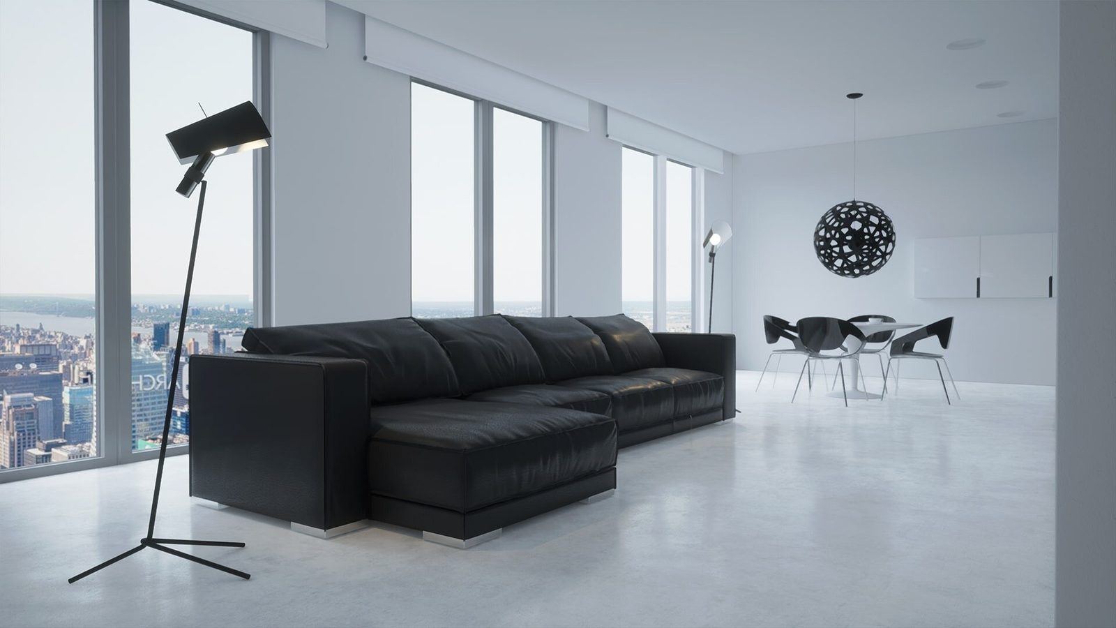 Minimalist Apartment virtual production standing set — angle 3 on the L.A. & ABQ Castle Studios stage