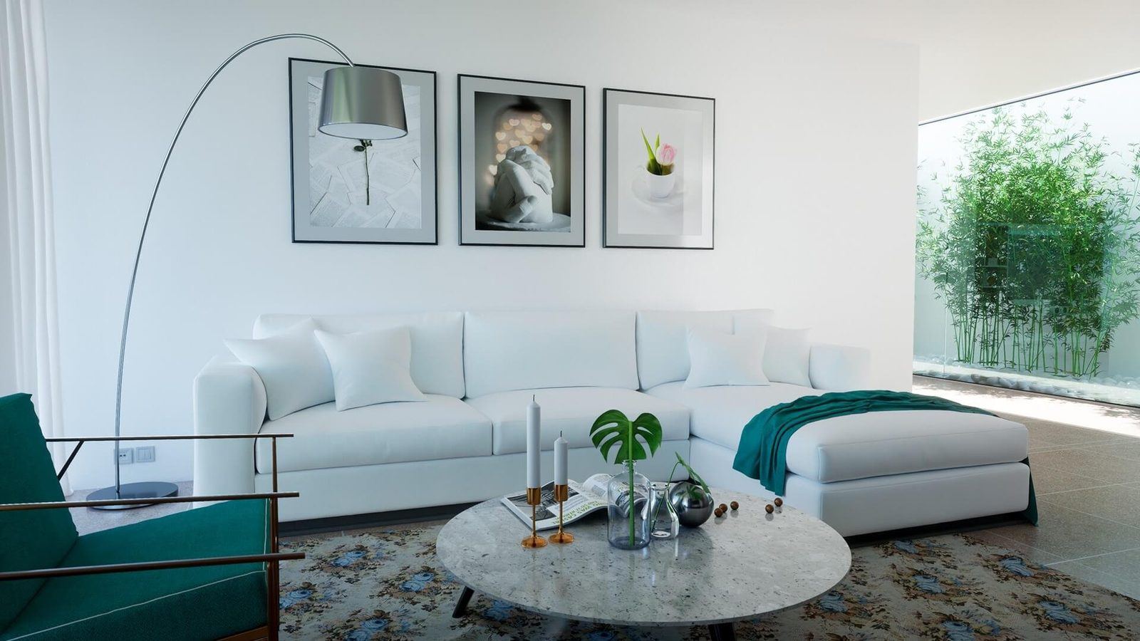 Modern Home virtual production standing set — angle 3 on the L.A. & ABQ Castle Studios stage