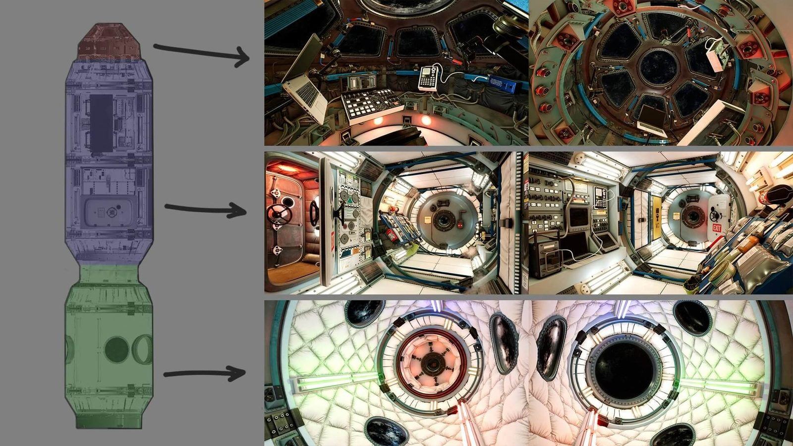 Modern Space Station Virtual Standing Film Set #3 virtual production standing set — angle 3 on the L.A. & ABQ Castle Studios stage