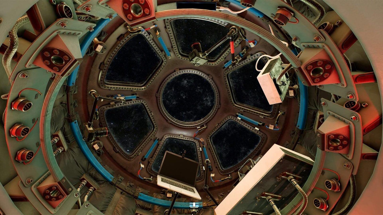 Modern Space Station Virtual Standing Film Set #3 virtual production standing set — angle 6 on the L.A. & ABQ Castle Studios stage