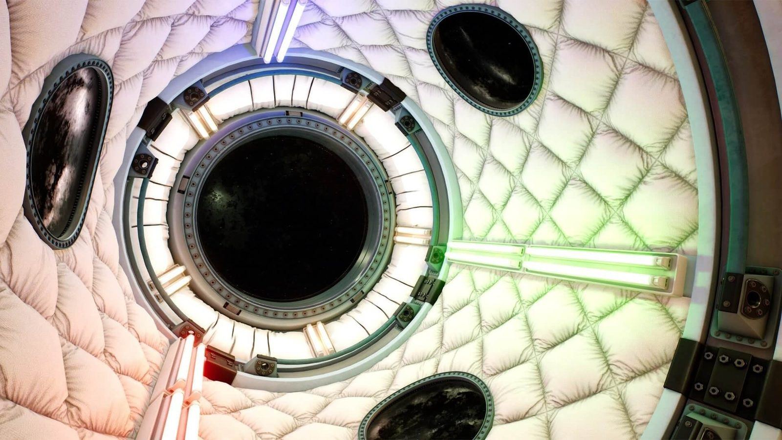 Modern Space Station Virtual Standing Film Set #3 virtual production standing set — angle 7 on the L.A. & ABQ Castle Studios stage