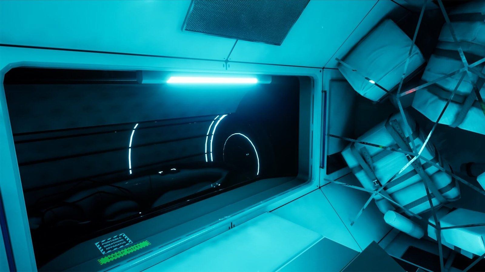 Modern Space Station Virtual Standing Film Set #2 virtual production standing set — angle 3 on the L.A. & ABQ Castle Studios stage