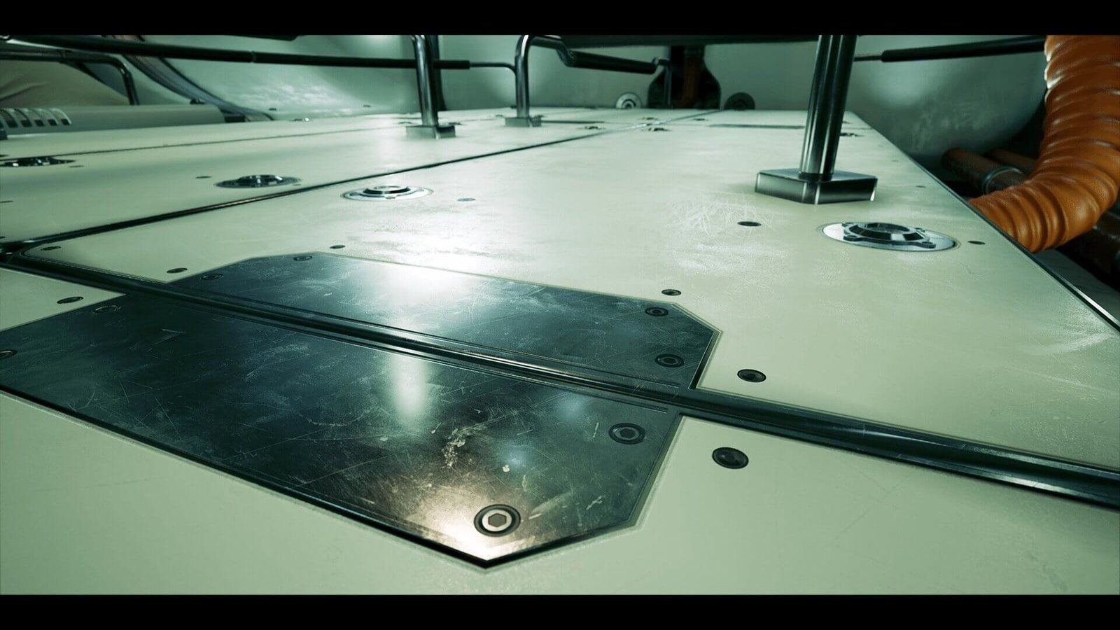 Modern Space Station virtual production standing set — angle 3 on the L.A. & ABQ Castle Studios stage