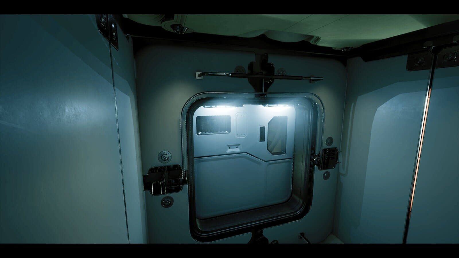 Modern Space Station virtual production standing set — angle 6 on the L.A. & ABQ Castle Studios stage