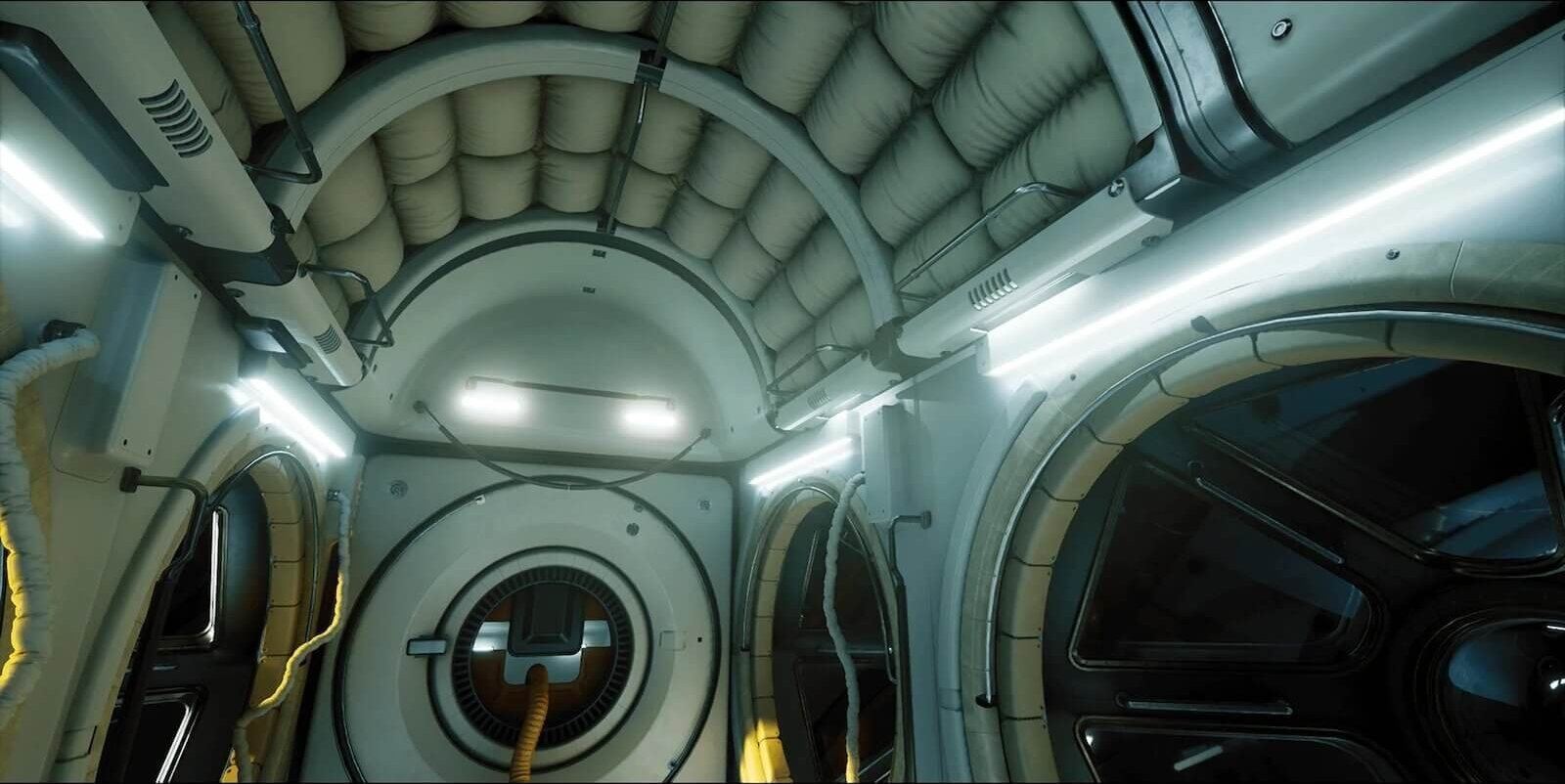 Modern Space Station virtual production standing set — angle 9 on the L.A. & ABQ Castle Studios stage