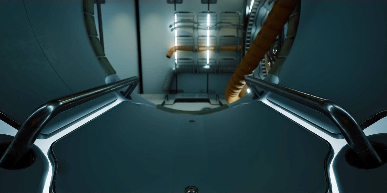 Modern Space Station virtual production standing set — angle 10 on the L.A. & ABQ Castle Studios stage