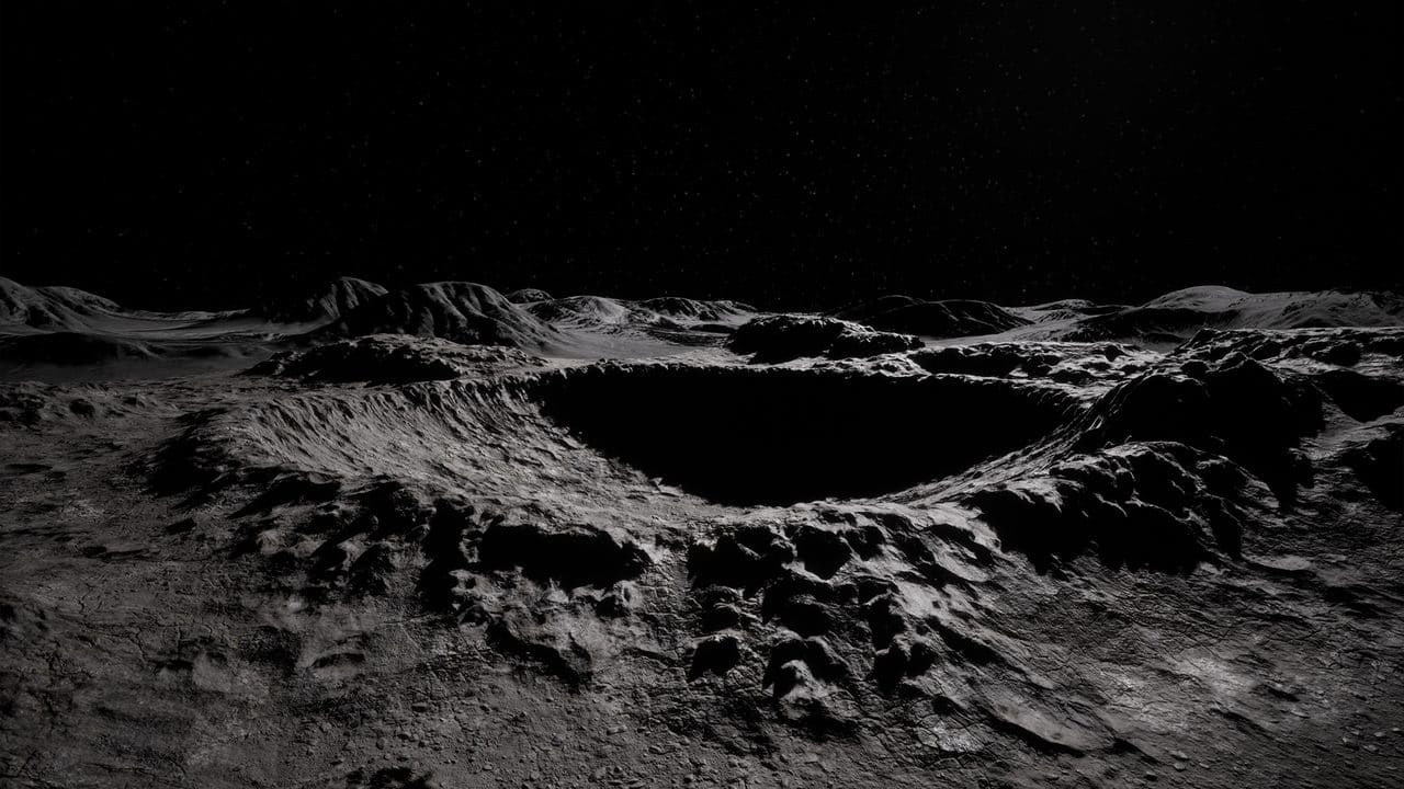 Moon Landscape virtual production standing set — angle 2 on the L.A. & ABQ Castle Studios stage