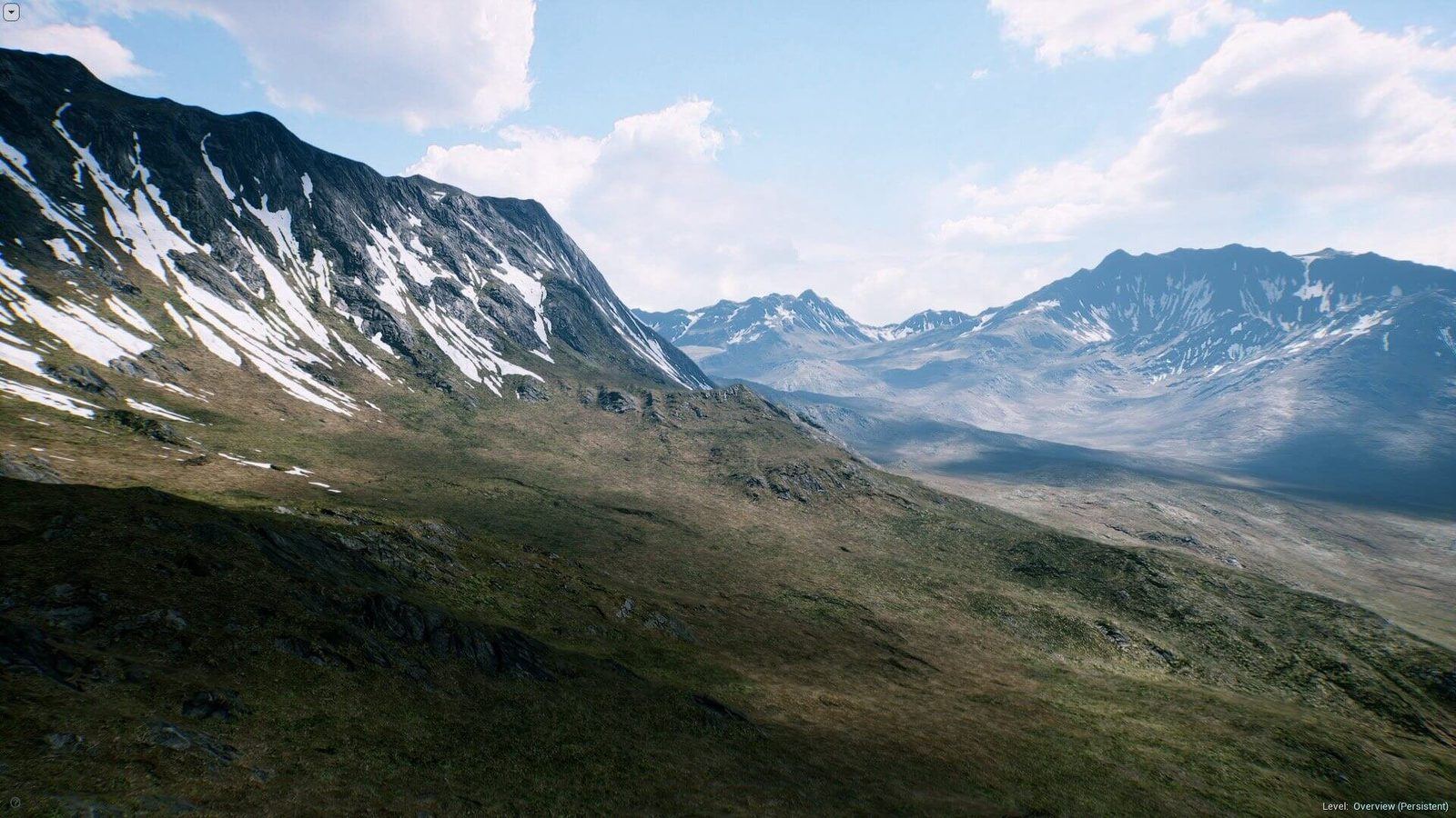 Mountain Landscape virtual production standing set — angle 2 on the L.A. & ABQ Castle Studios stage