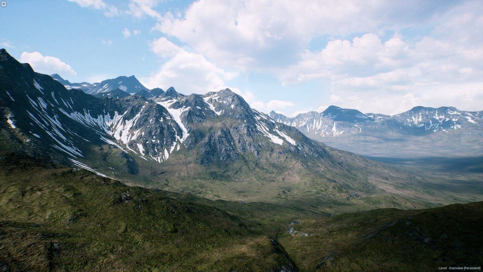 Mountain Landscape virtual production standing set — angle 4 on the L.A. & ABQ Castle Studios stage