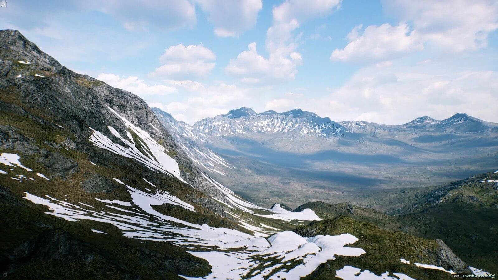 Mountain Landscape virtual production standing set — angle 5 on the L.A. & ABQ Castle Studios stage