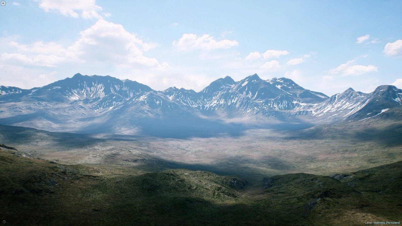 Mountain Landscape virtual production standing set — angle 6 on the L.A. & ABQ Castle Studios stage
