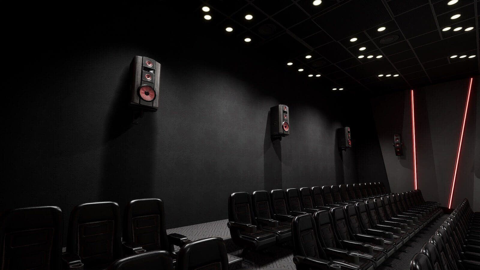 Movie Theatre virtual production standing set — angle 5 on the L.A. & ABQ Castle Studios stage