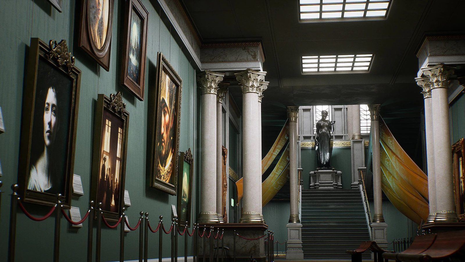 Museum virtual production standing set — angle 6 on the L.A. & ABQ Castle Studios stage