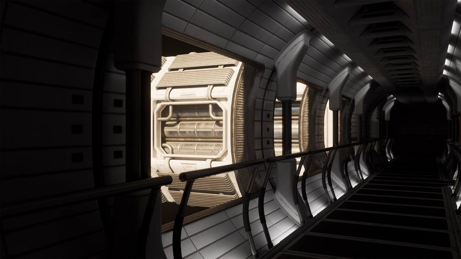 Near Earth Space Station virtual production standing set — angle 3 on the L.A. & ABQ Castle Studios stage
