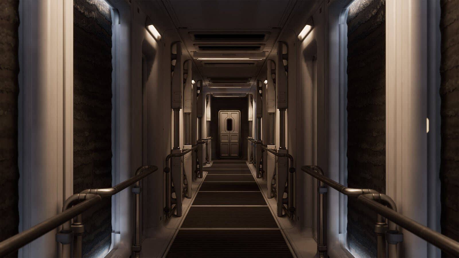 Near Earth Space Station virtual production standing set — angle 8 on the L.A. & ABQ Castle Studios stage