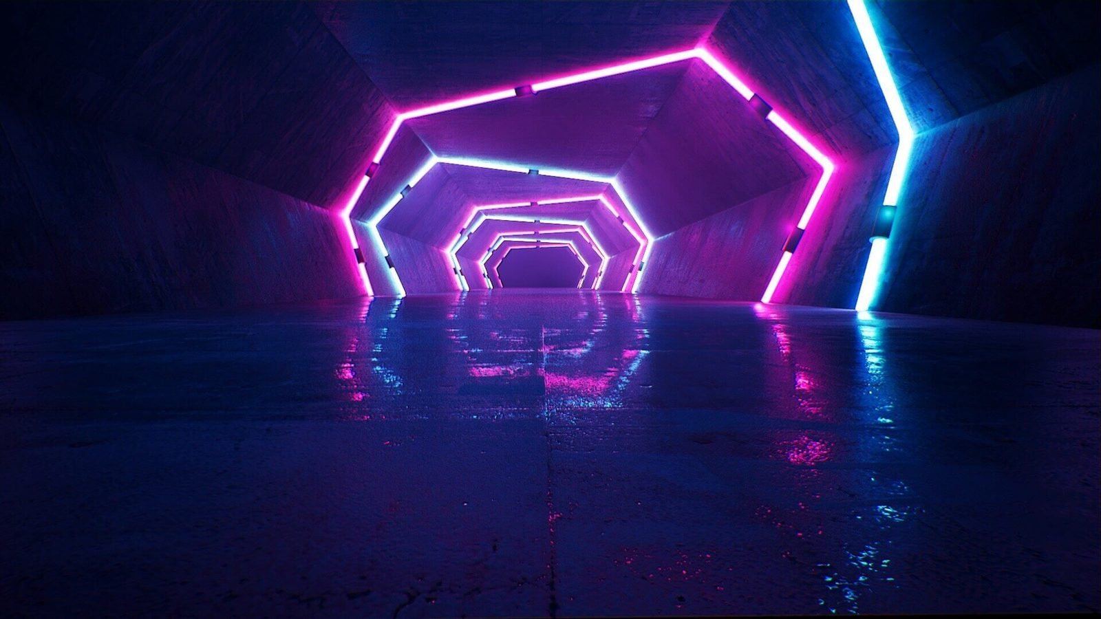 Neon virtual production standing set — angle 12 on the L.A. & ABQ Castle Studios stage