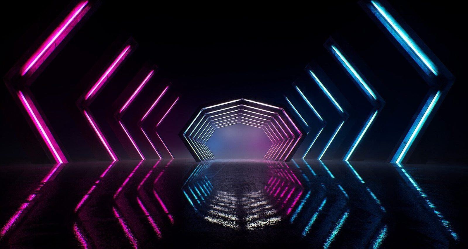 Neon virtual production standing set — angle 18 on the L.A. & ABQ Castle Studios stage