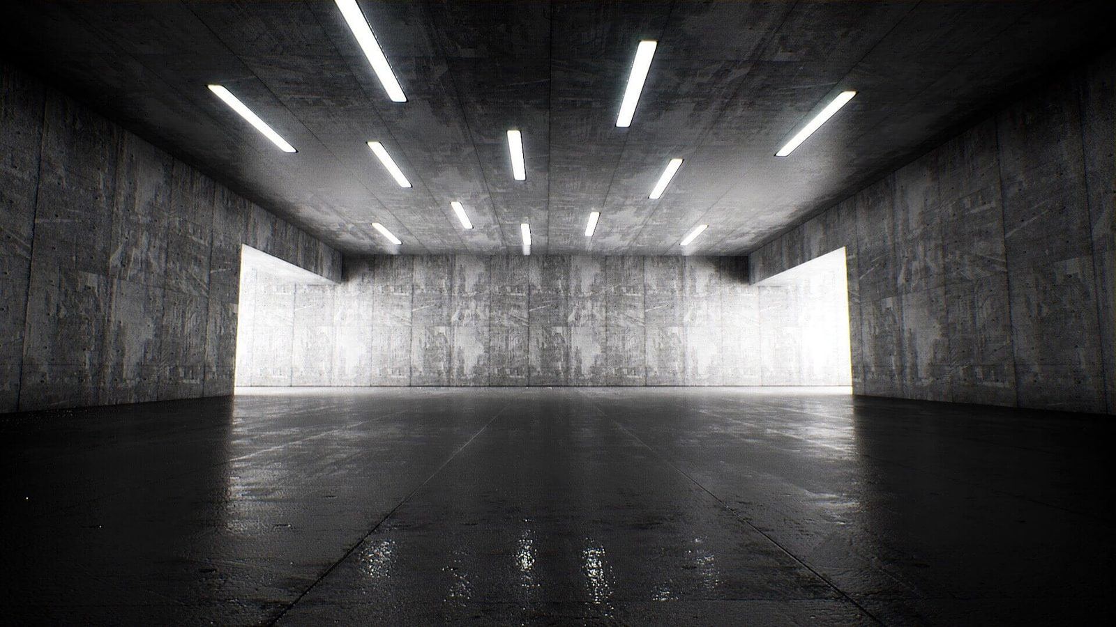 Neon virtual production standing set — angle 6 on the L.A. & ABQ Castle Studios stage