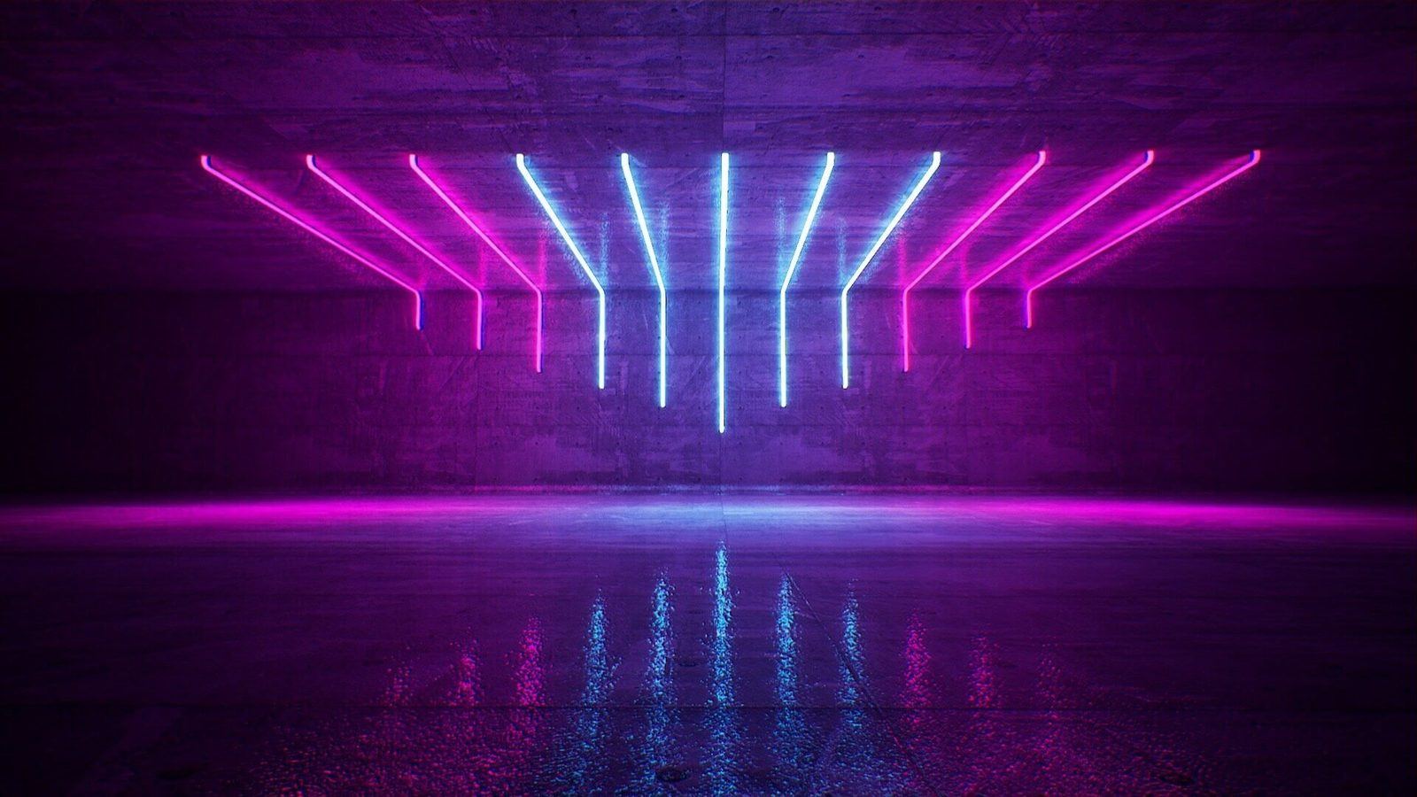 Neon virtual production standing set — angle 7 on the L.A. & ABQ Castle Studios stage