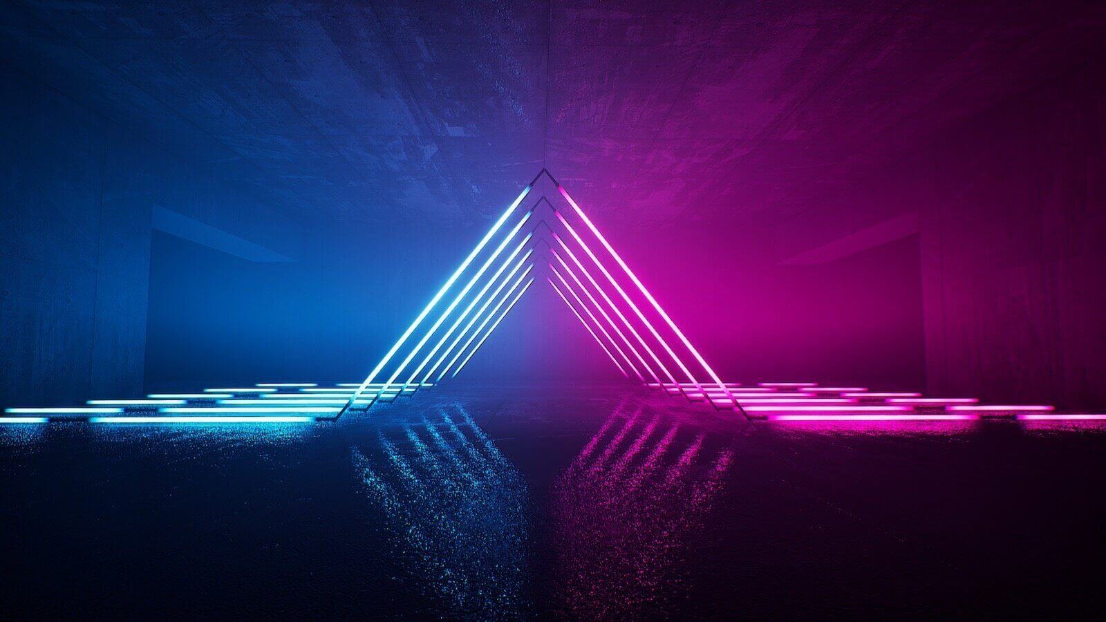 Neon virtual production standing set — angle 8 on the L.A. & ABQ Castle Studios stage