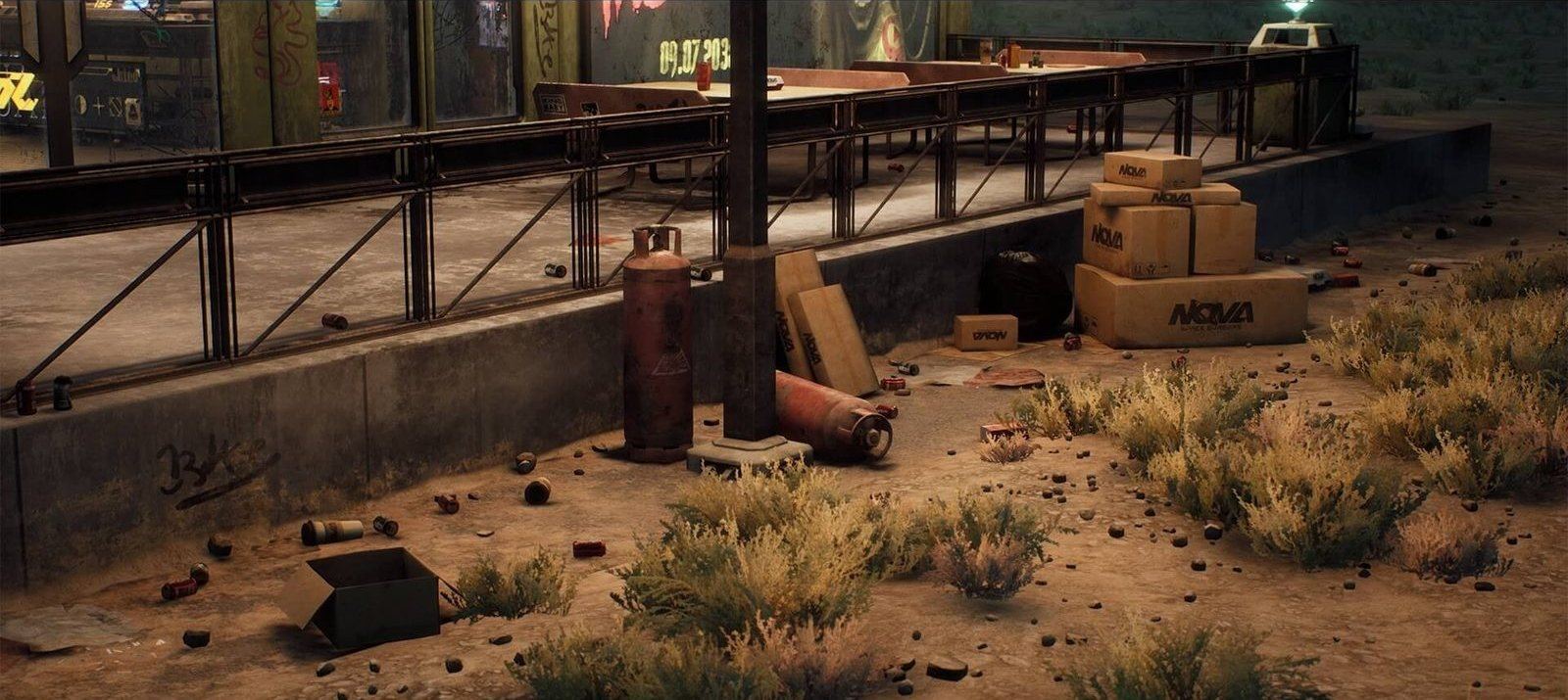 Nova Space Burgers virtual production standing set — angle 17 on the L.A. & ABQ Castle Studios stage