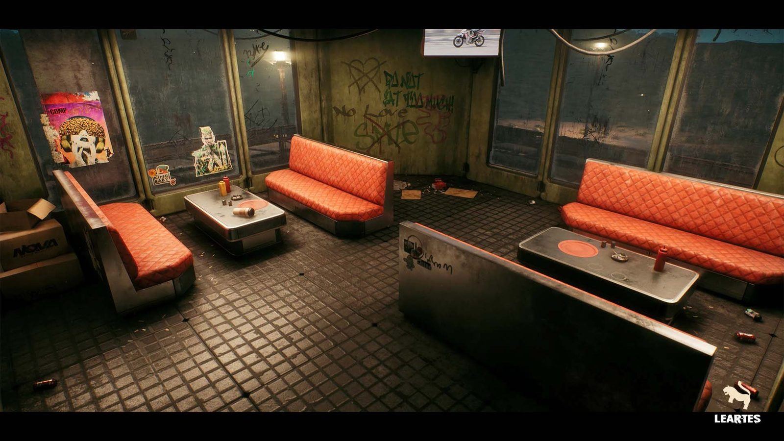 Nova Space Burgers virtual production standing set — angle 7 on the L.A. & ABQ Castle Studios stage