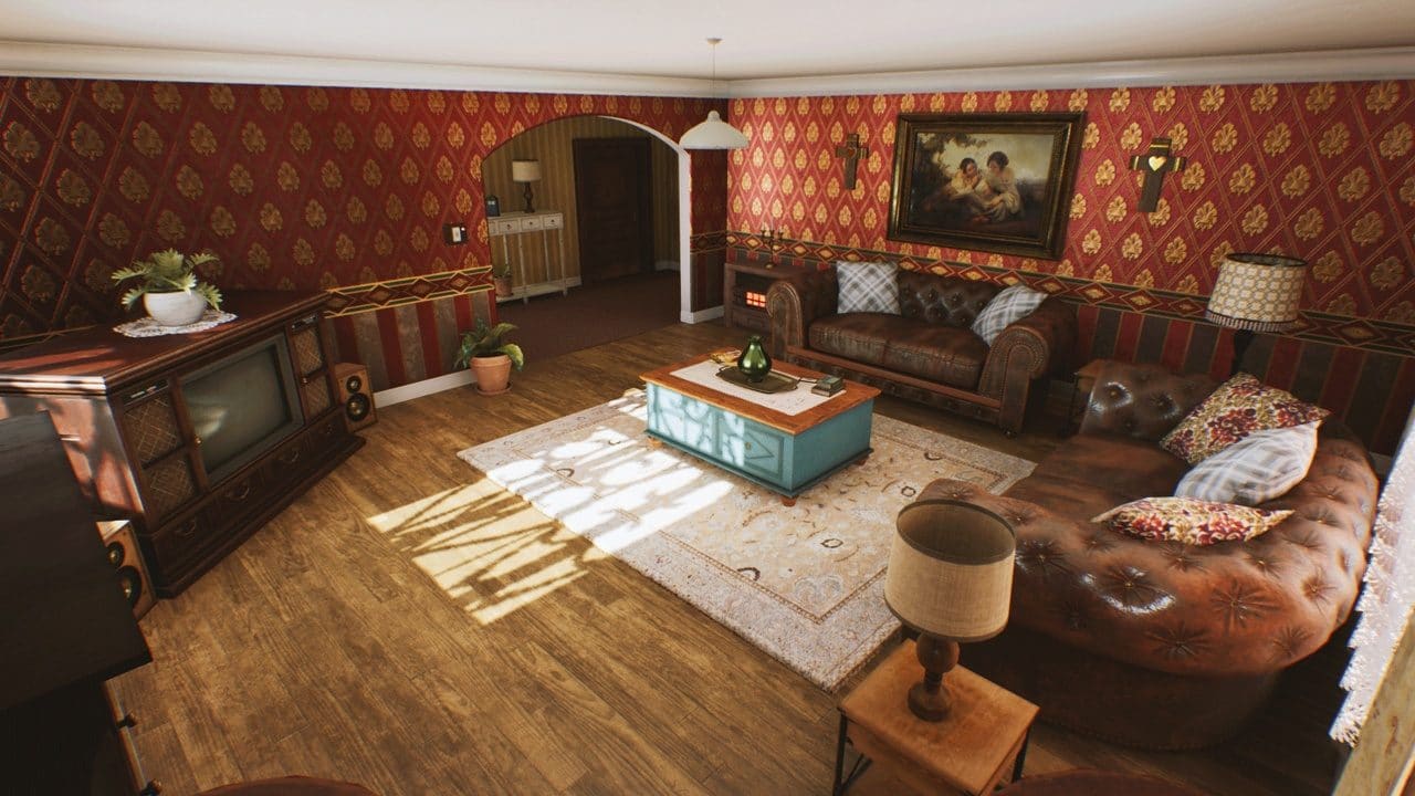 Old Brick House virtual production standing set — angle 2 on the L.A. & ABQ Castle Studios stage