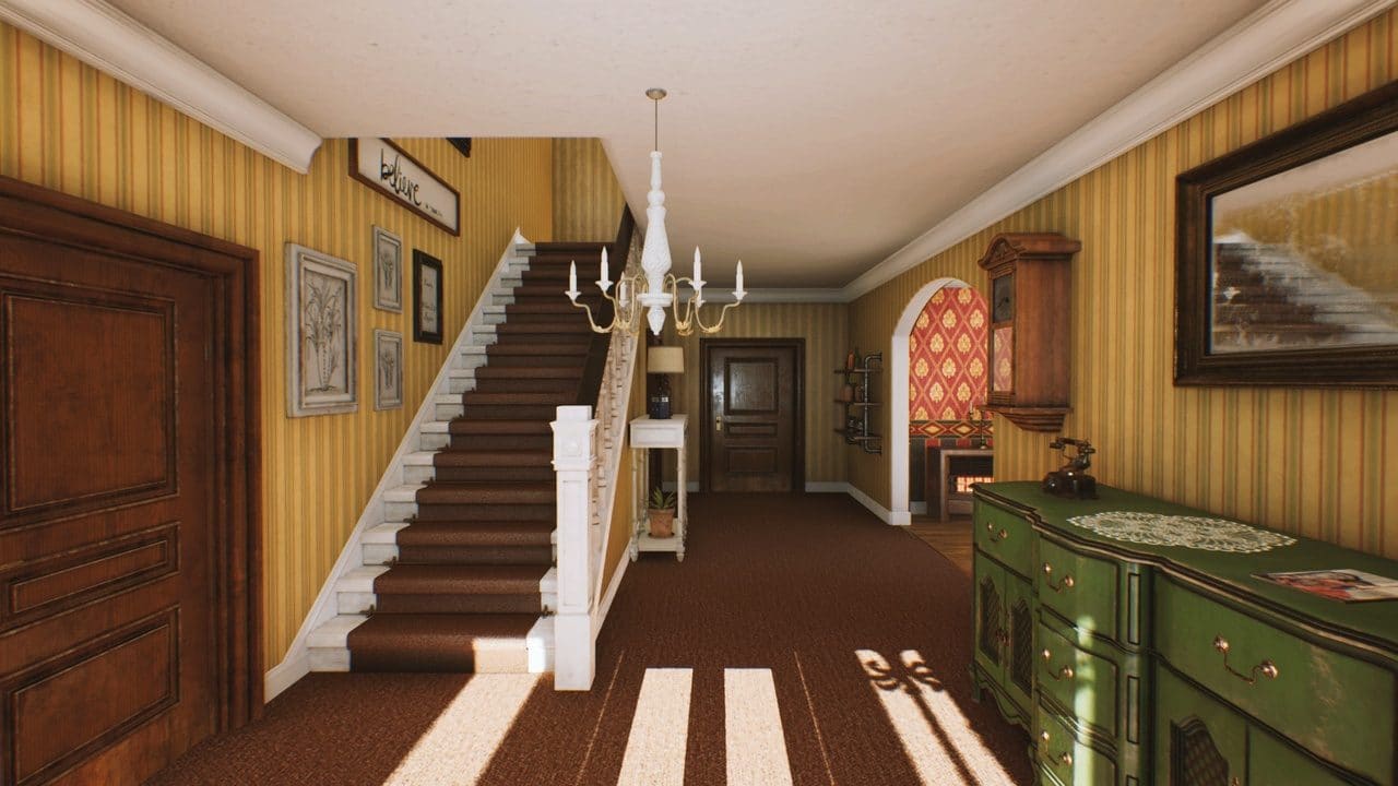 Old Brick House virtual production standing set — angle 3 on the L.A. & ABQ Castle Studios stage