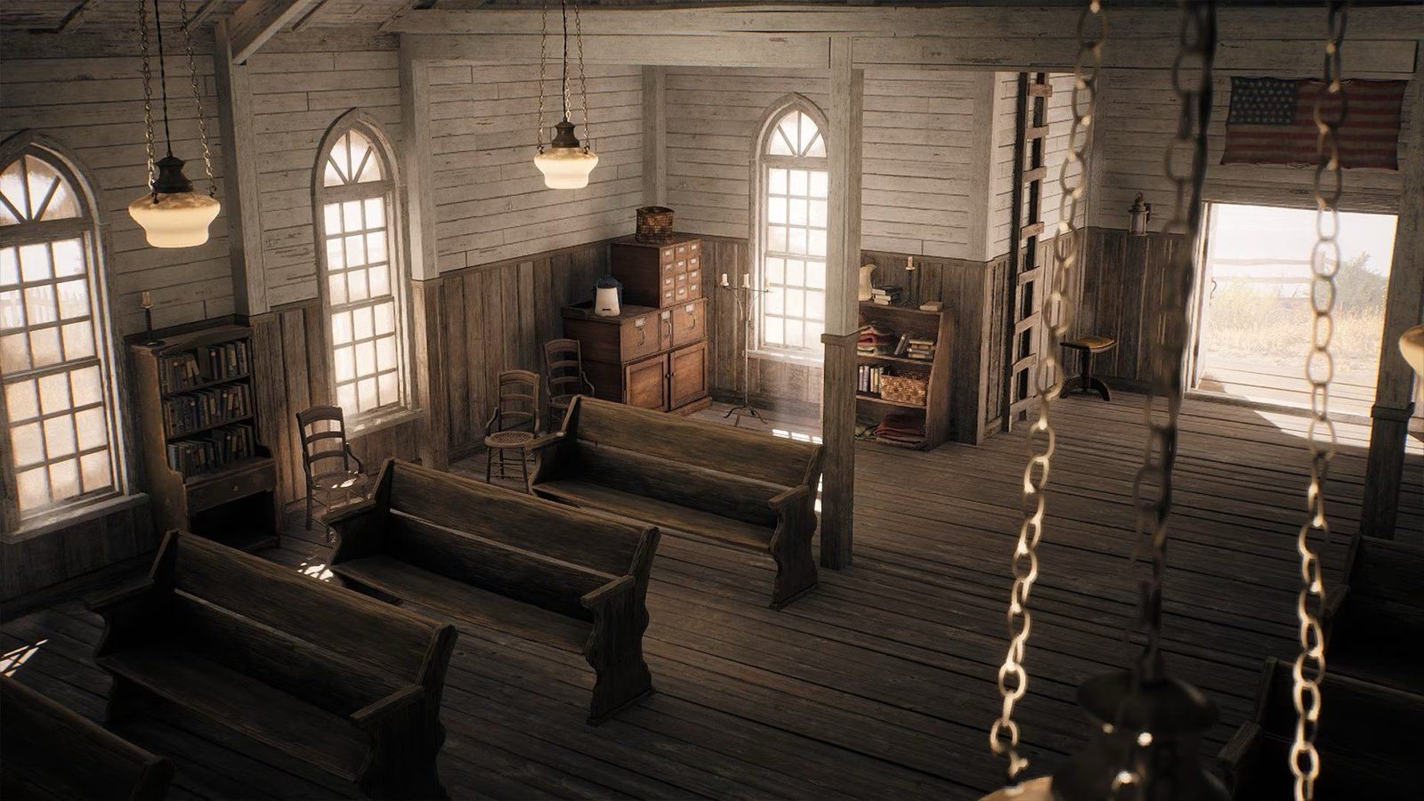 Old West Village virtual production standing set — angle 11 on the L.A. & ABQ Castle Studios stage
