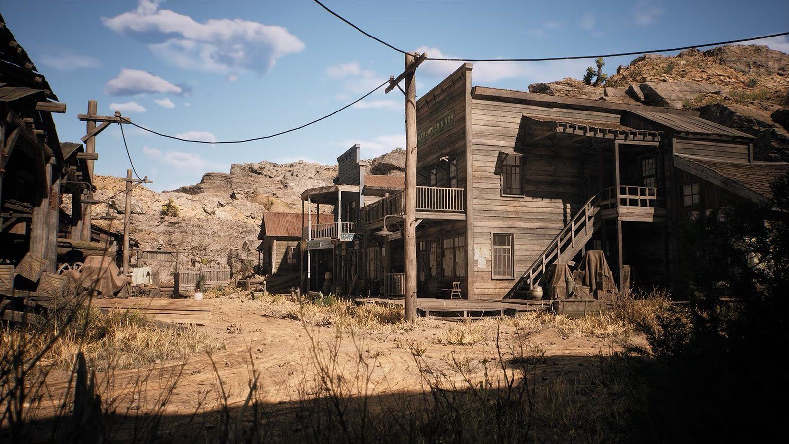 Old West Village virtual production standing set — angle 5 on the L.A. & ABQ Castle Studios stage