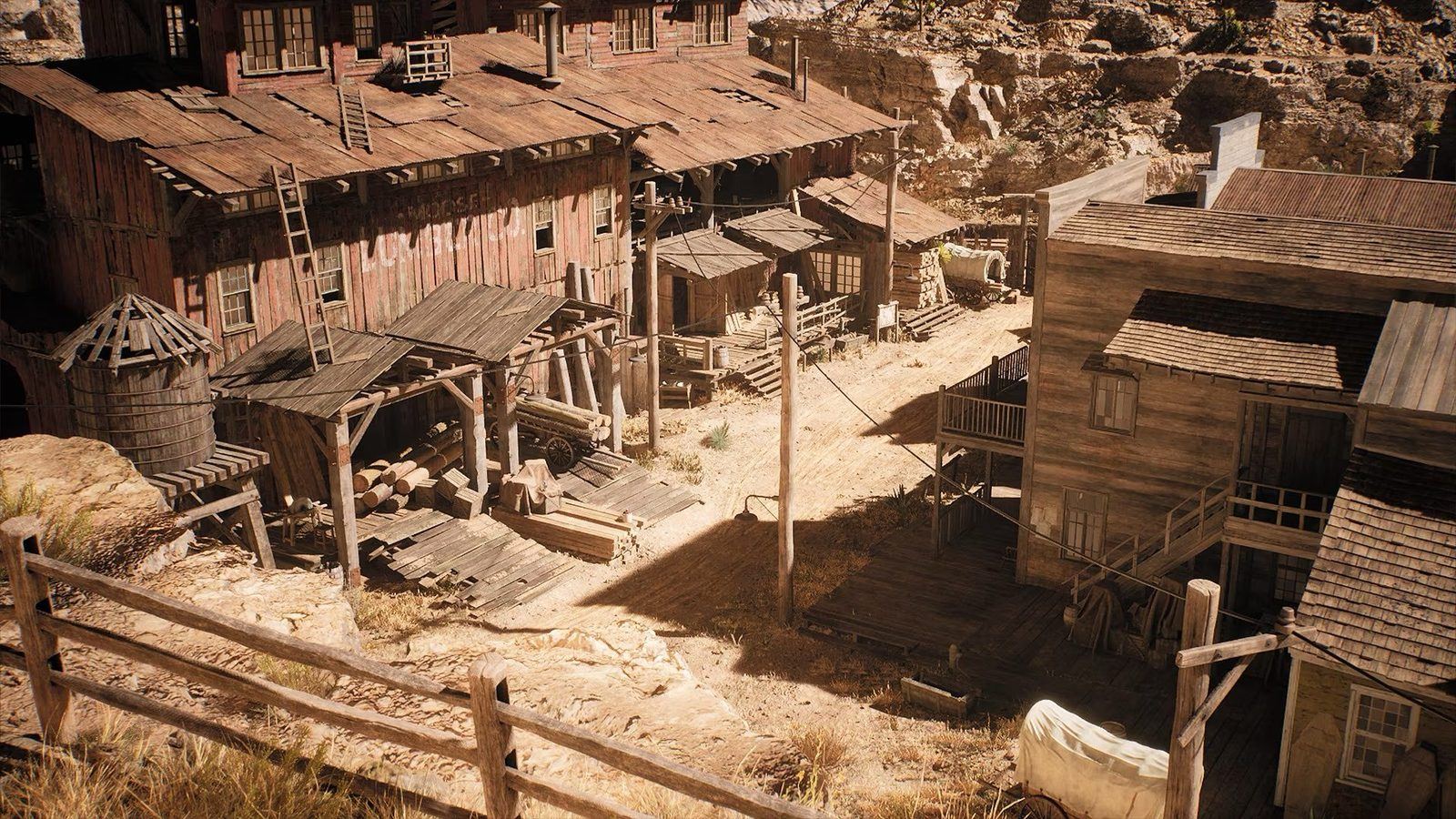 Old West Village virtual production standing set — angle 8 on the L.A. & ABQ Castle Studios stage