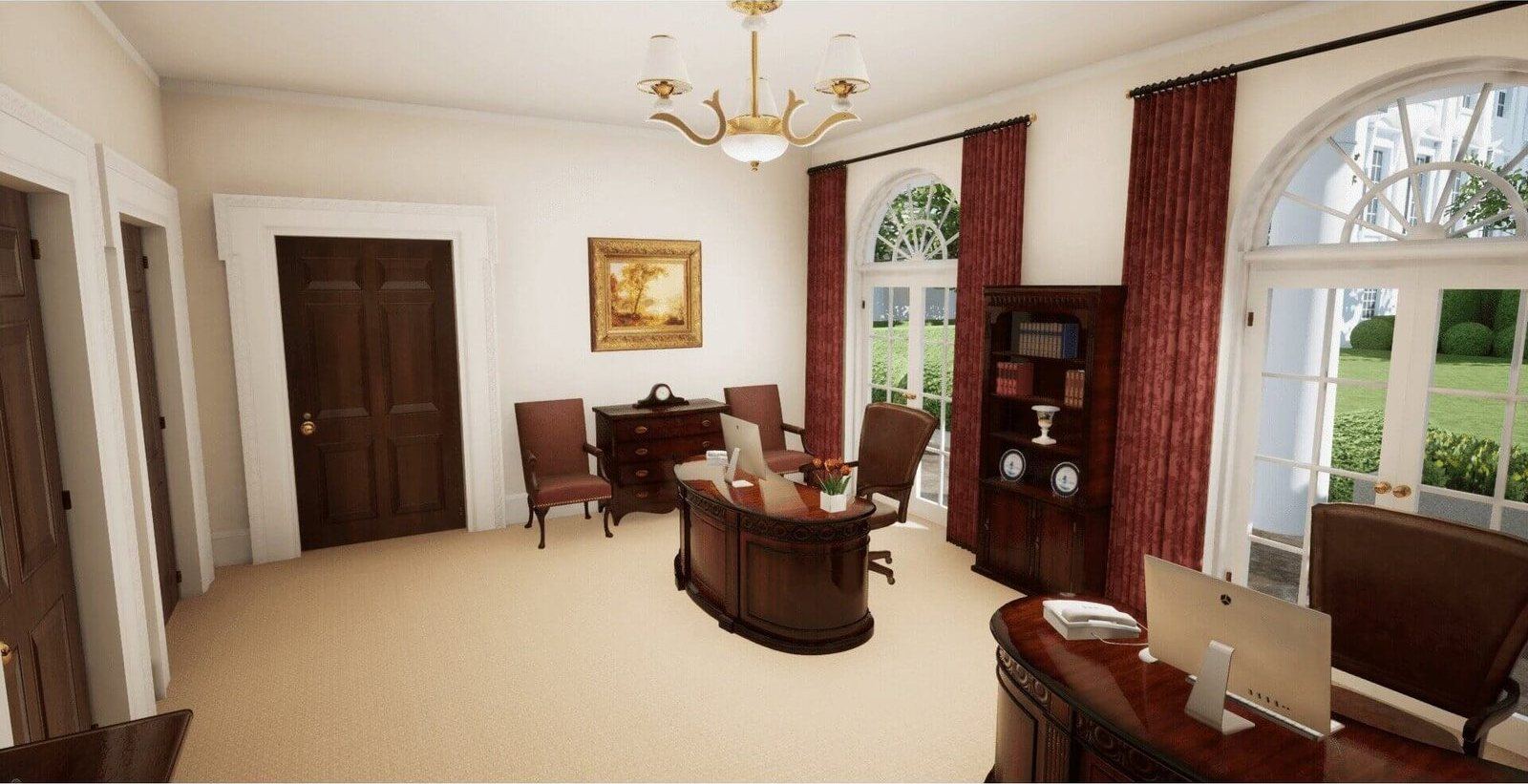 Oval Office & White House virtual production standing set — angle 12 on the L.A. & ABQ Castle Studios stage