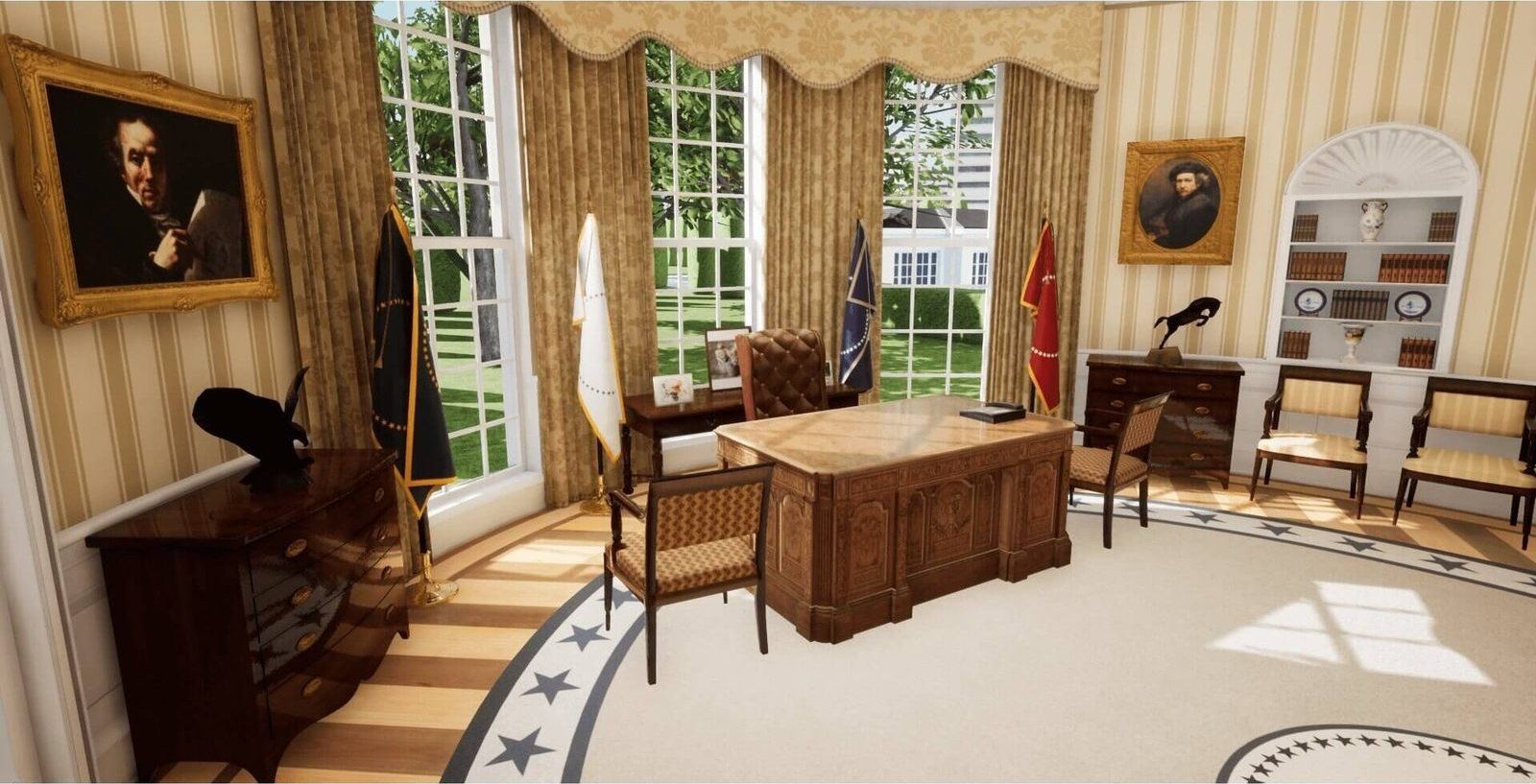 Oval Office & White House virtual production standing set — angle 15 on the L.A. & ABQ Castle Studios stage