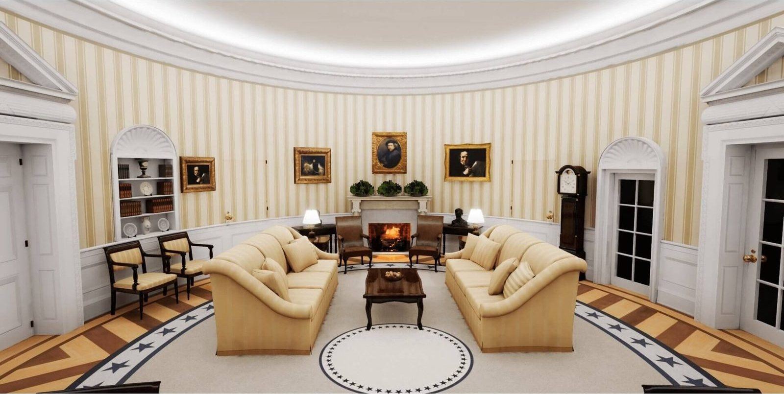 Oval Office & White House virtual production standing set — angle 19 on the L.A. & ABQ Castle Studios stage