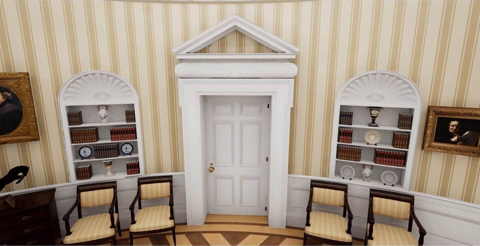 Oval Office & White House virtual production standing set — angle 21 on the L.A. & ABQ Castle Studios stage