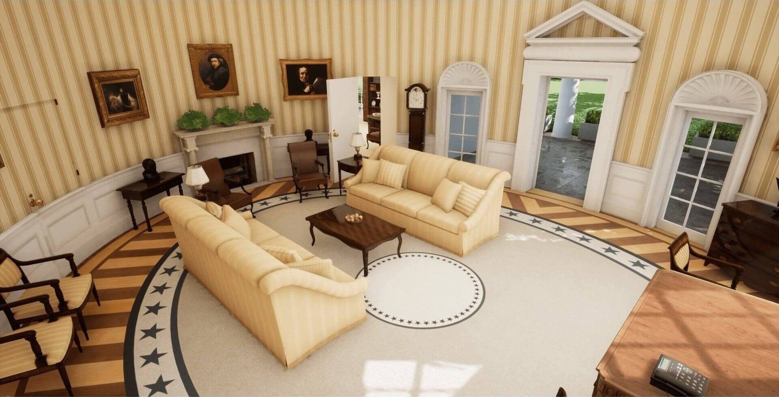 Oval Office & White House virtual production standing set — angle 22 on the L.A. & ABQ Castle Studios stage