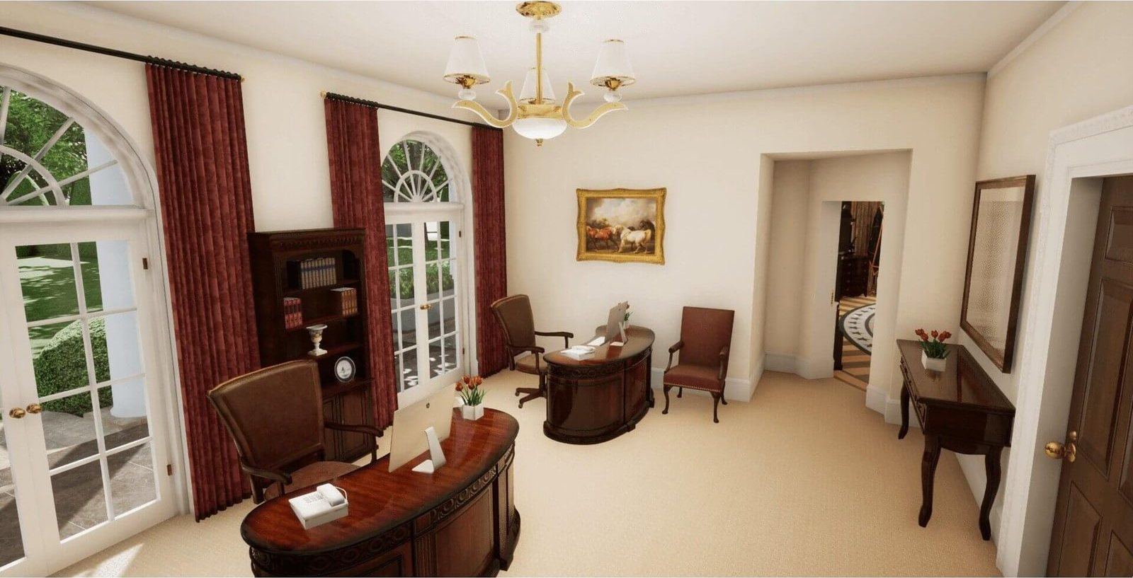 Oval Office & White House virtual production standing set — angle 23 on the L.A. & ABQ Castle Studios stage