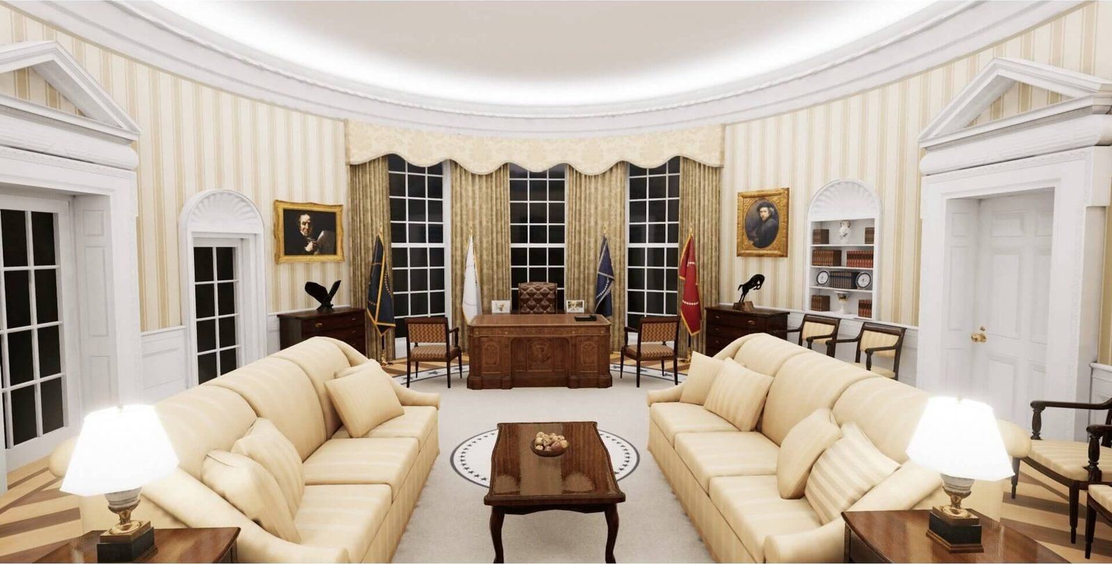 Oval Office & White House virtual production standing set — angle 24 on the L.A. & ABQ Castle Studios stage