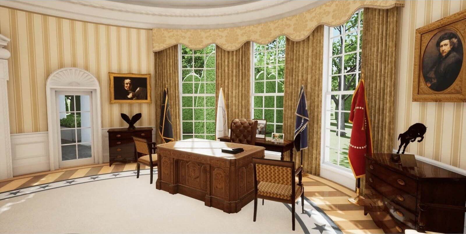 Oval Office & White House virtual production standing set — angle 25 on the L.A. & ABQ Castle Studios stage