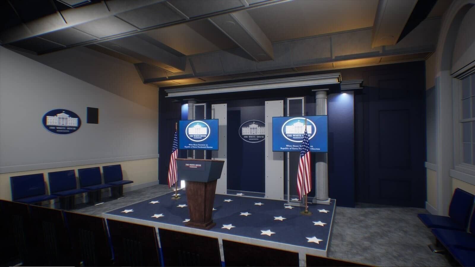 Oval Office & White House virtual production standing set — angle 27 on the L.A. & ABQ Castle Studios stage